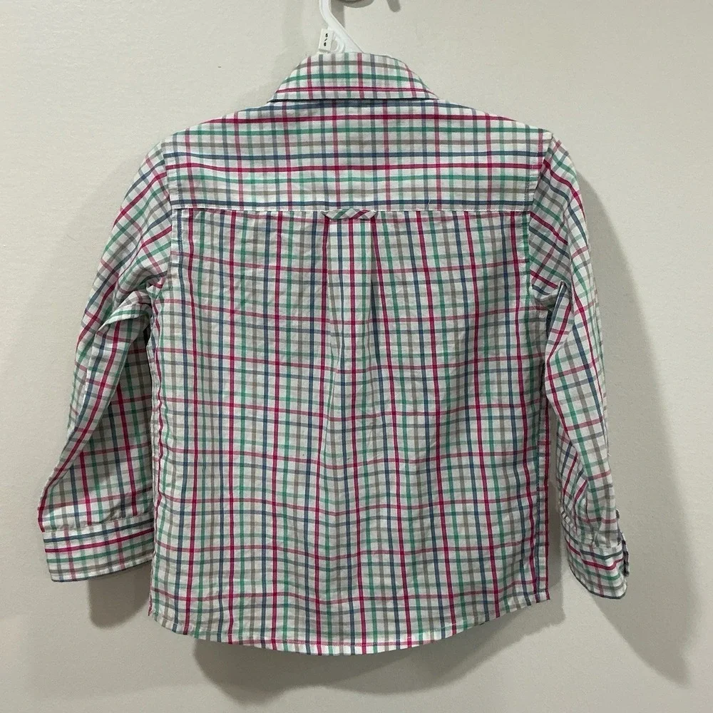Southbound Button Down Shirt Boys 4T  Plaid‎ Long Sleeve Coastal Preppy Wedding
